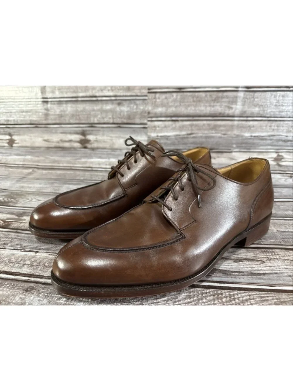 Peal & Co Brooks Brothers Split Toe Derby’s Shoes Sz 9.5 D Brown Leather England